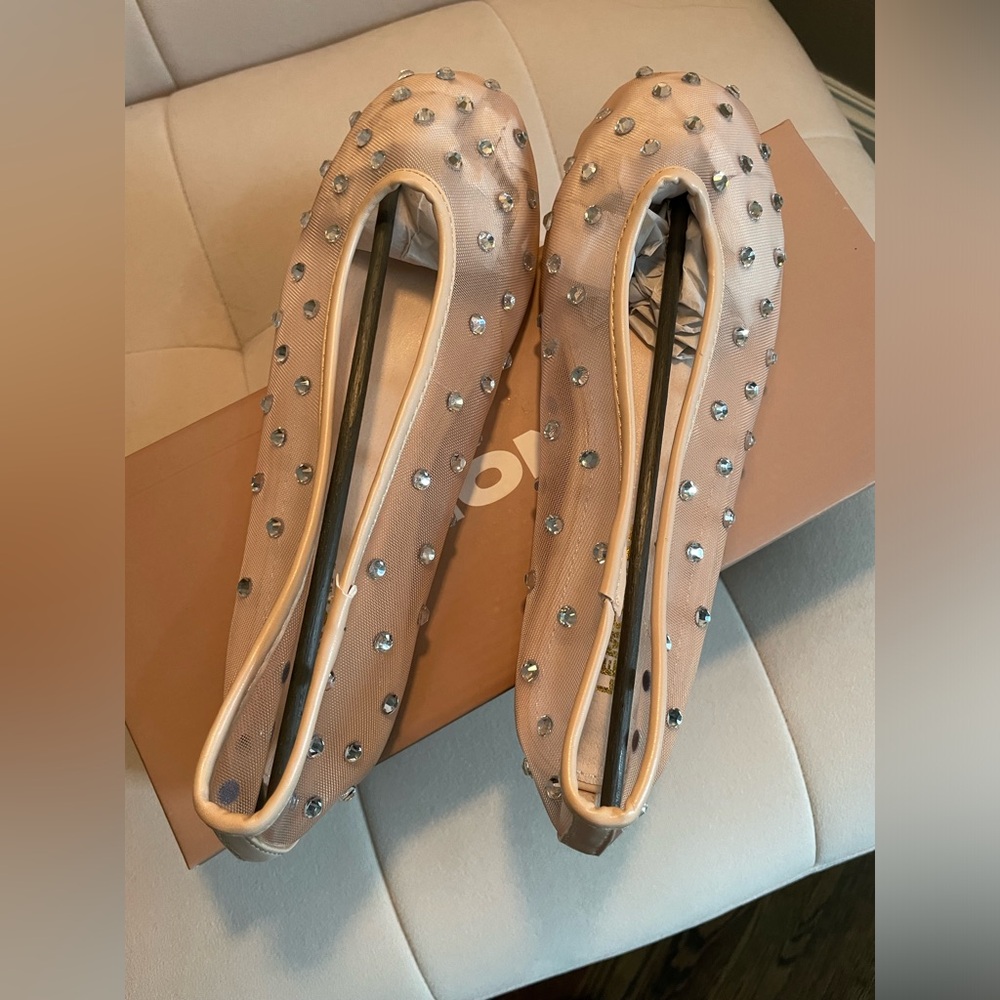 Nude Rhinestone Flats - Women’s size 5.5 (fits like a 6) - Picture 1 of 3